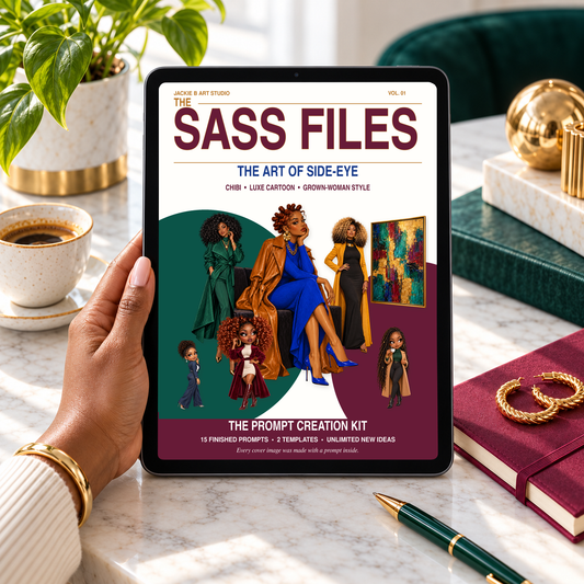 The Sass Files | Sassy Chibi & Luxe Cartoon Prompt Creation Kit
