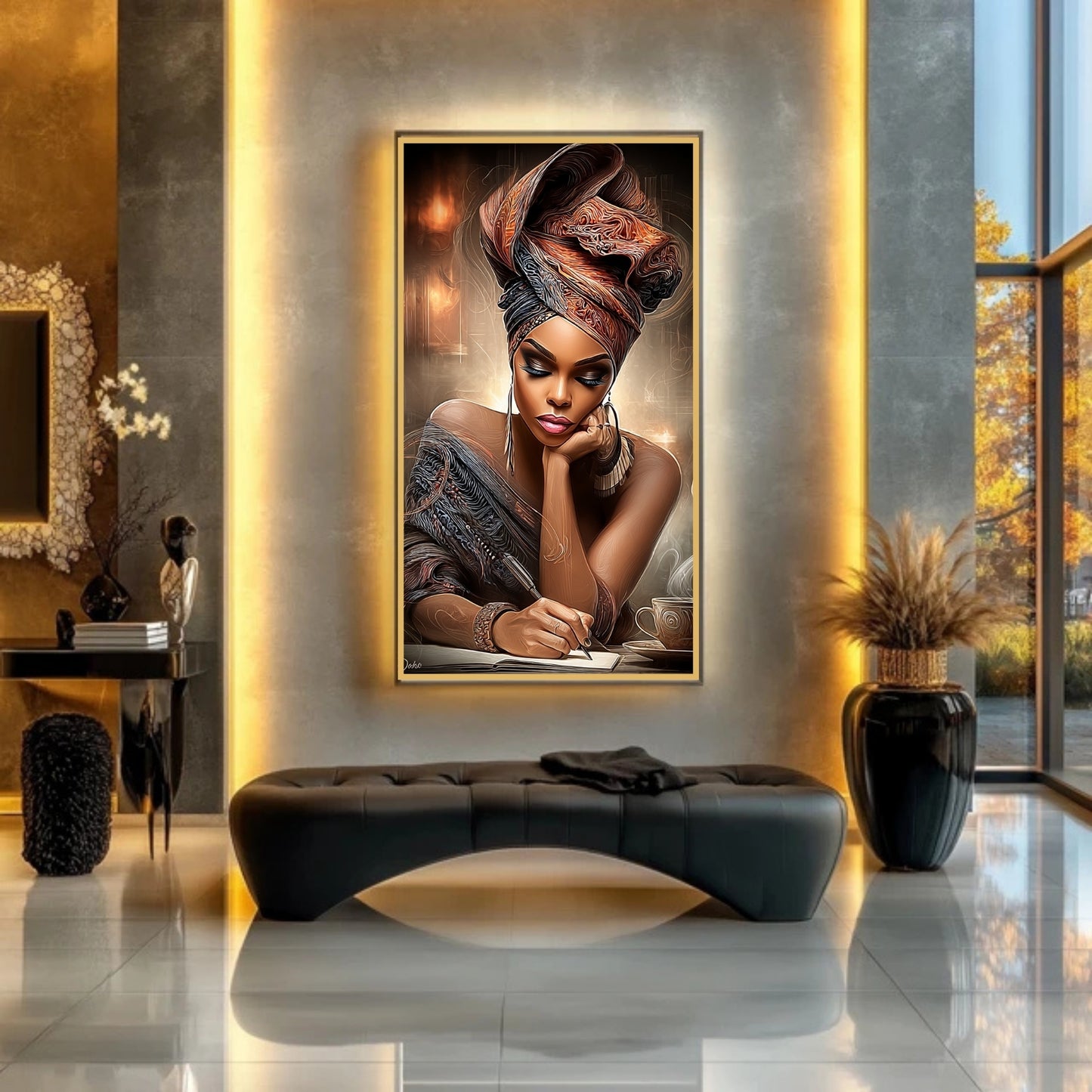 Ink of Intention – Afro Inspired Writer Portrait Wall Art Print