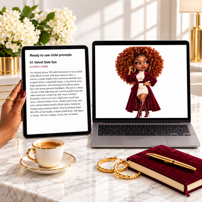 The Sass Files | Sassy Chibi & Luxe Cartoon Prompt Creation Kit