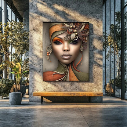 Rooted in Radiance – Afro-Textured Portrait Wall Art Print
