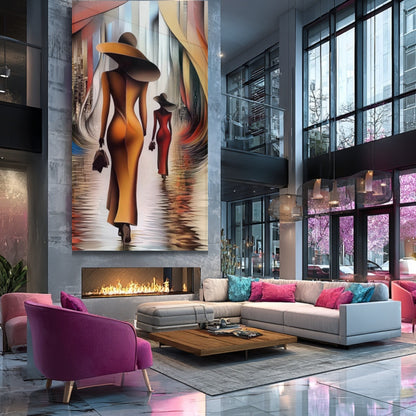 Urban Elegance in Motion – Modern Fashion Wall Art Print