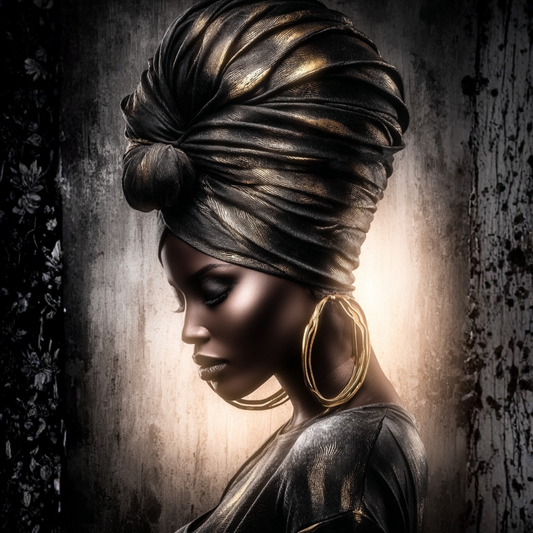Sovereign Silence – Afrocentric Portrait Wall Art Print