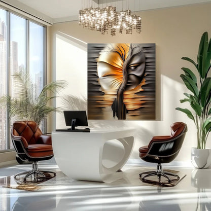 Rooted Through the Quiet – Modern Abstract Portrait Wall Art Print