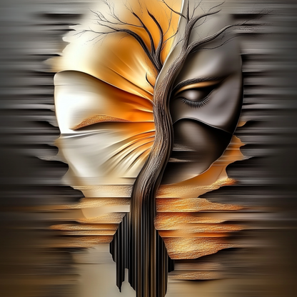 Rooted Through the Quiet – Modern Abstract Portrait Wall Art Print