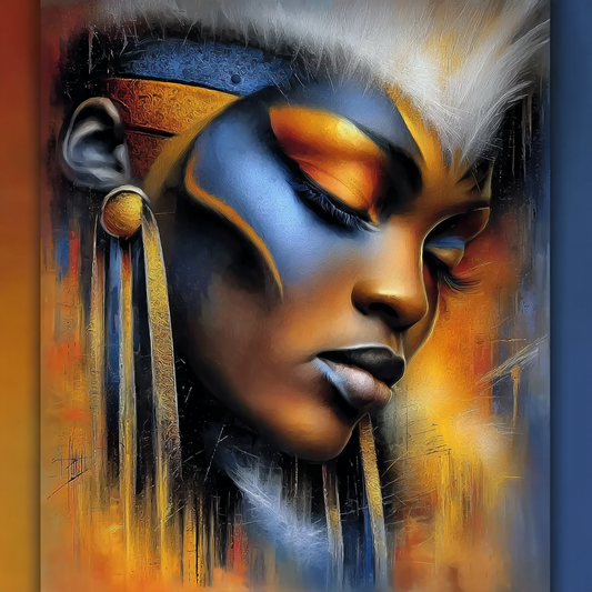 Ancestral Quiet – Afrocentric Portrait Wall Art Print