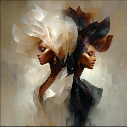 Duality of a Muse – Afro-Luxe Portrait Wall Art Print