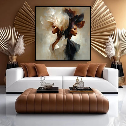 Duality of a Muse – Afro-Luxe Portrait Wall Art Print