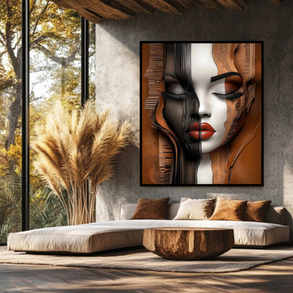 Chiseled Elegance – Modern Abstract Portrait Wall Art Print