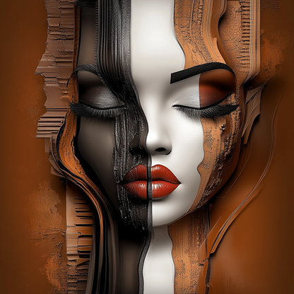 Chiseled Elegance – Modern Abstract Portrait Wall Art Print